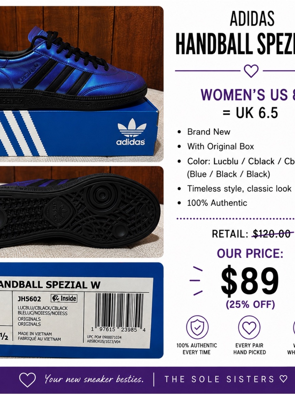 adidas Handball Spezial Metallic Blue with Black Accents